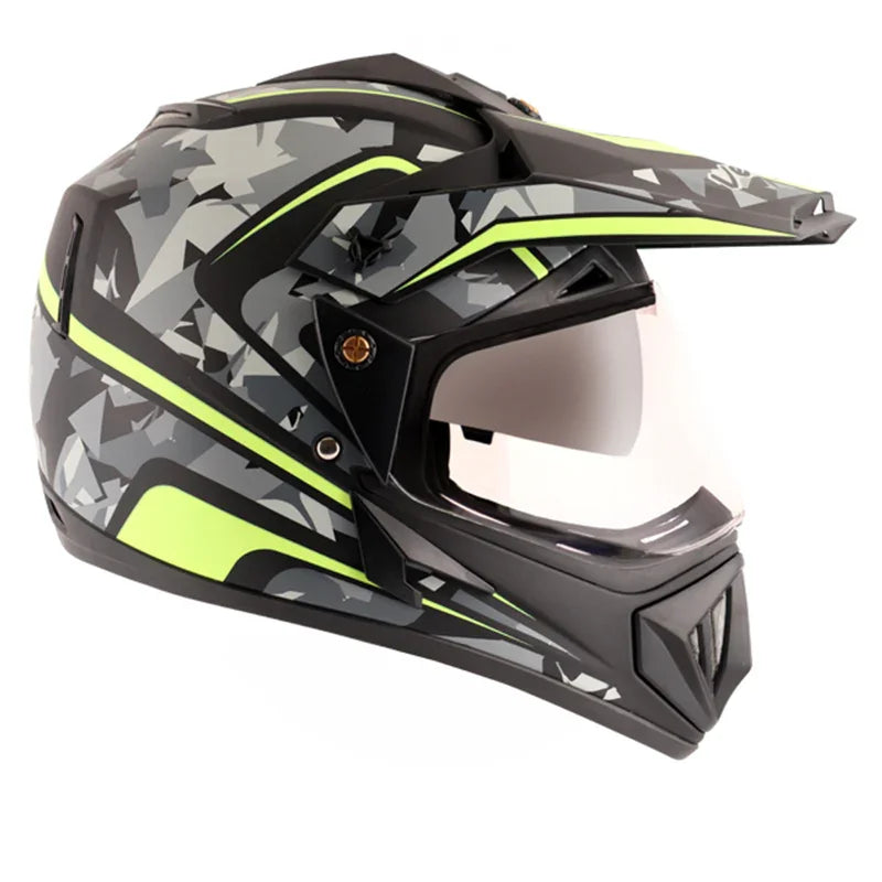 Vega Off Road D/V Camo Dull Black Yellow Helmet - Biker.Store - www.biker.store