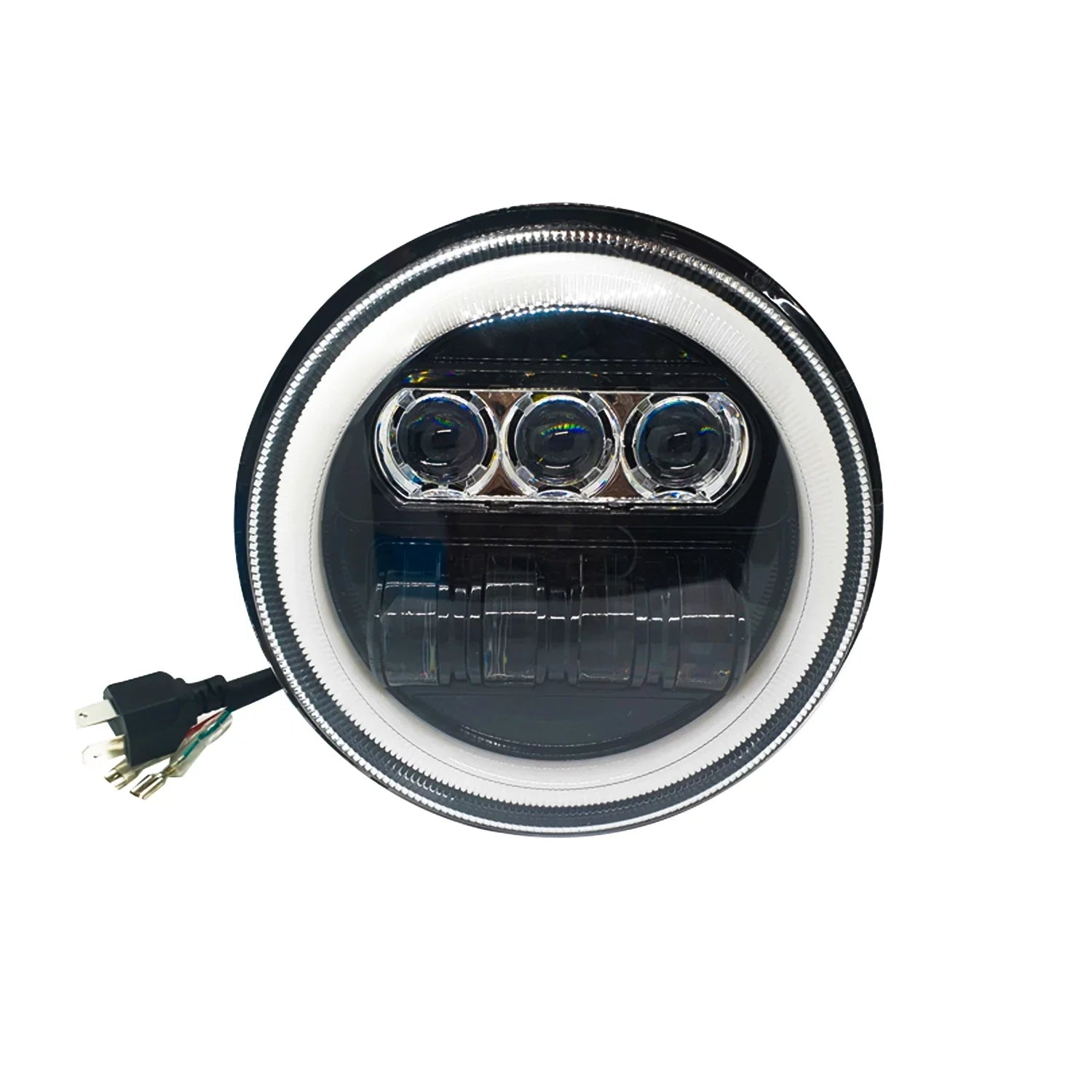 7 Inch New Round LED Headligh Fits in Jawa with High Beam, Low Beam (12V-80V 75W) - Biker.Store - www.biker.store