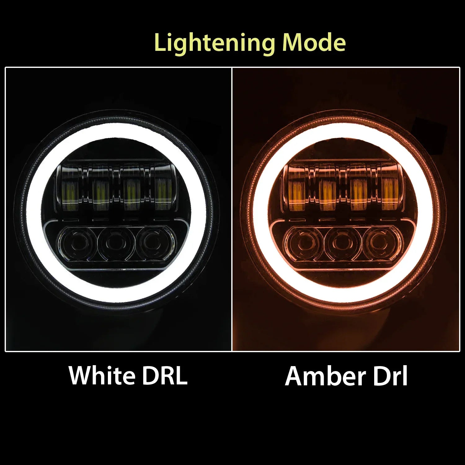 7 Inch New Round LED Headligh Fits in Jawa with High Beam, Low Beam (12V-80V 75W) - Biker.Store - www.biker.store