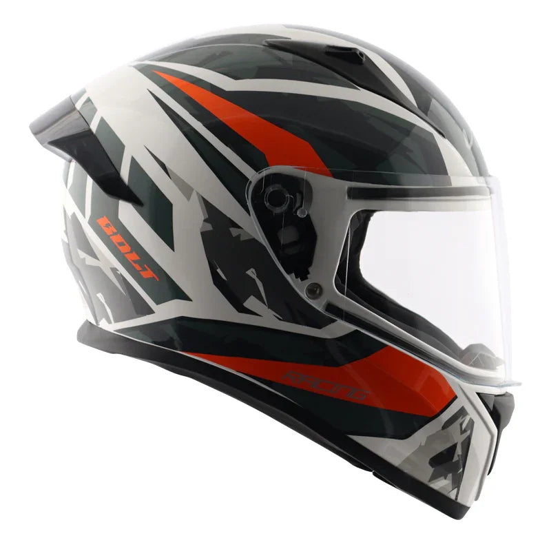 Vega Bolt Rapid White Orange Helmet - Biker.Store - www.biker.store