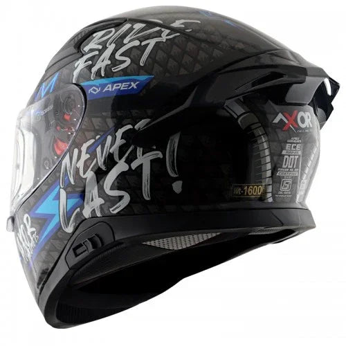 Axor APEX RIDEFAST BLACK BLUE Helmet - Biker.Store - www.biker.store