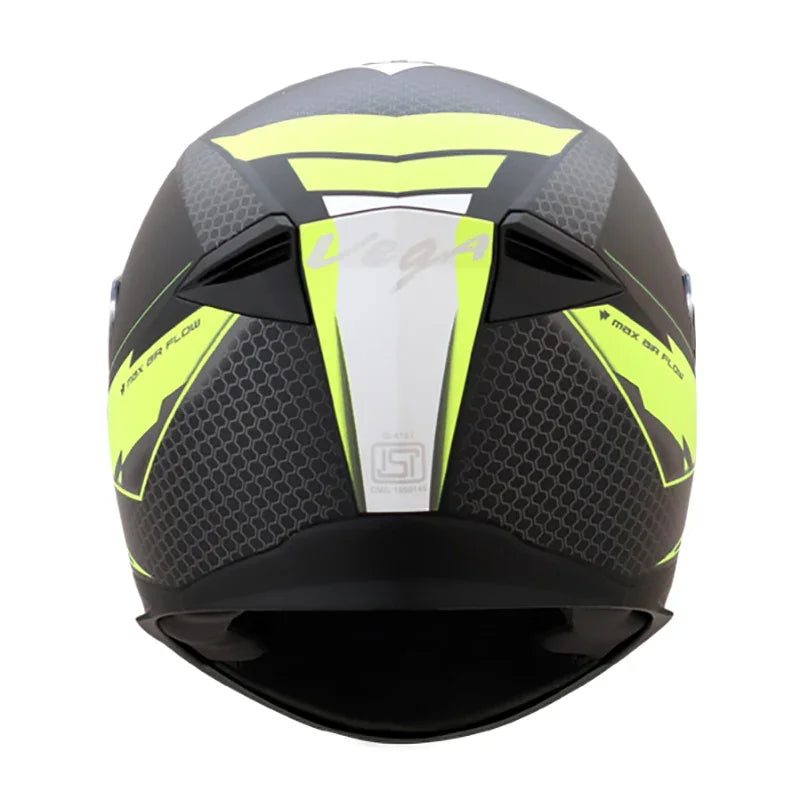 Vega Ryker D/V Bolder Dull Black Neon Yellow Helmet - Biker.Store - www.biker.store