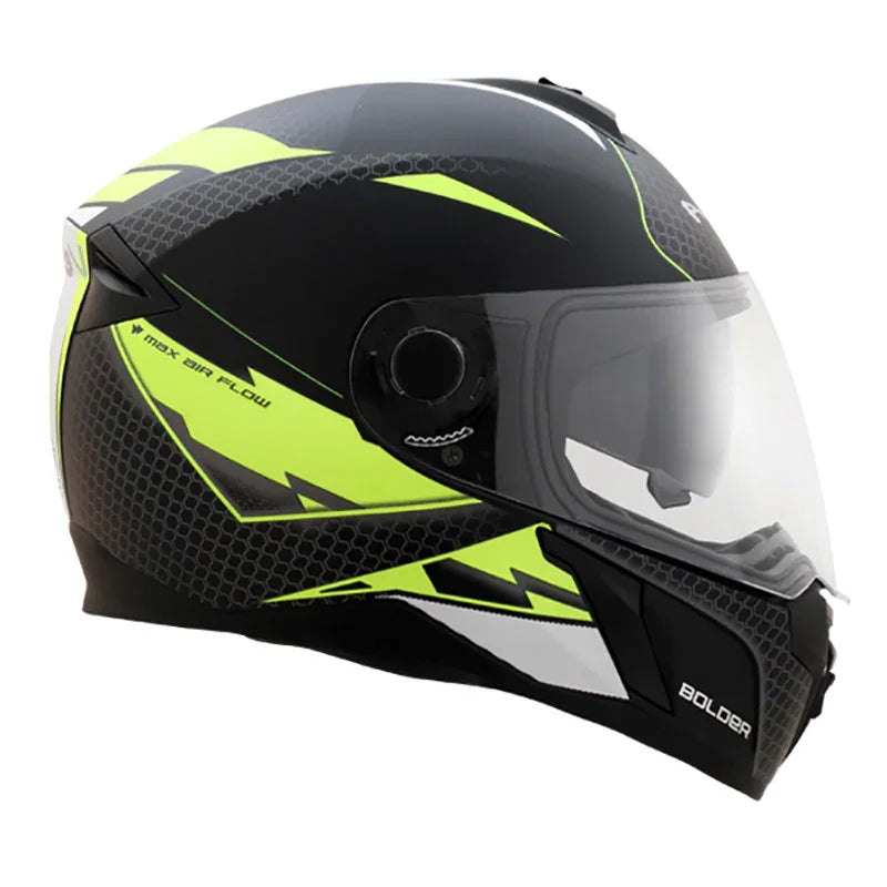 Vega Ryker D/V Bolder Dull Black Neon Yellow Helmet - Biker.Store - www.biker.store