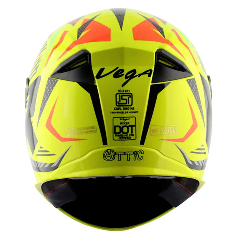 Vega Ryker D/V Attic Neon Yellow Black Helmet - Biker.Store - www.biker.store