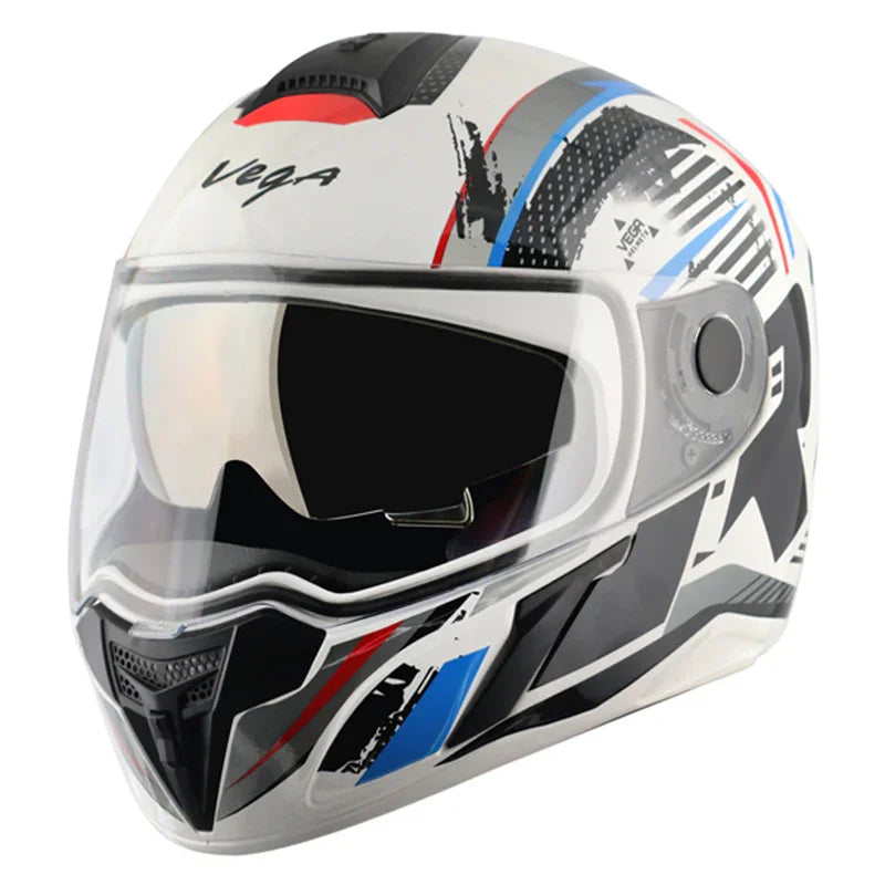 Vega Ryker D/V Attic White Blue Helmet - Biker.Store - www.biker.store