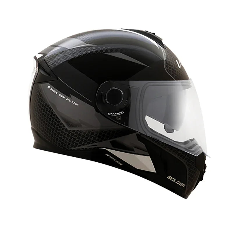 Vega Ryker D/V Bolder Black Silver Helmet - Biker.Store - www.biker.store