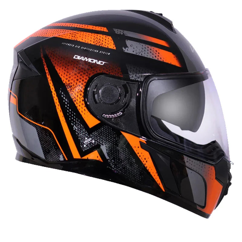 Vega Ryker D/V Diamond Black Orange Helmet - Biker.Store - www.biker.store