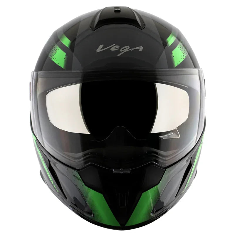 Vega Ryker D/V Diamond Black Green Helmet - Biker.Store - www.biker.store
