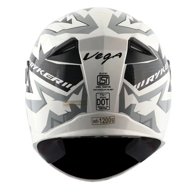 Vega Ryker D/V Elite White Grey Helmet - Biker.Store - www.biker.store