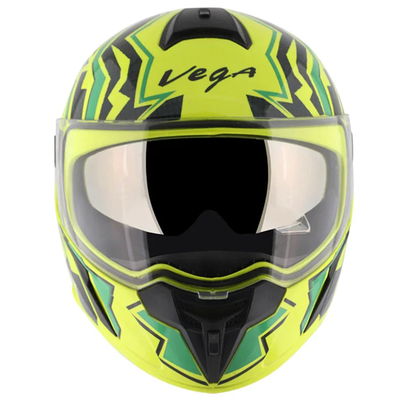Vega Ryker D/V Elite Neon Yellow Green Helmet - Biker.Store - www.biker.store