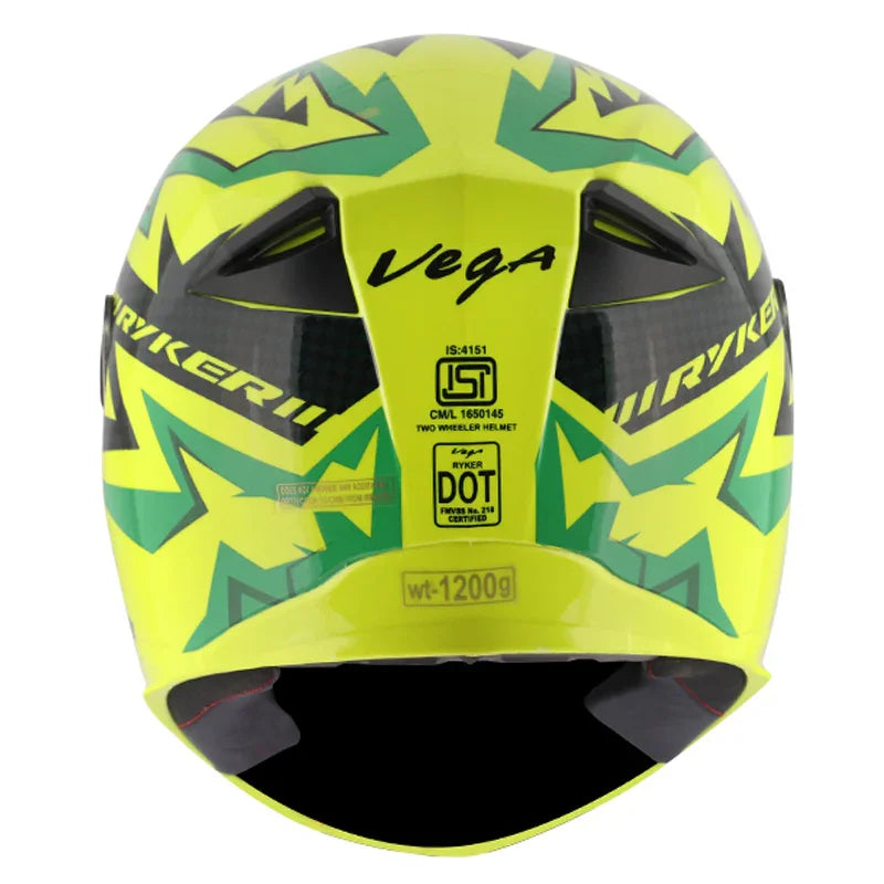 Vega Ryker D/V Elite Neon Yellow Green Helmet - Biker.Store - www.biker.store