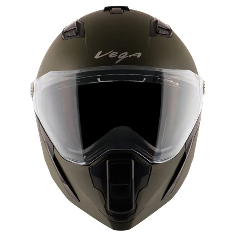 Vega Storm Dull Battle Green Helmet - Biker.Store - www.biker.store