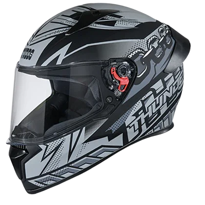Studds Thunder D5 Decor With Spoiler Matt Black N4 - Biker.Store - www.biker.store