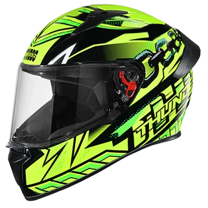 Studds Thunder D5 Decor With Spoiler Matt Black & Green N5 - Biker.Store - www.biker.store