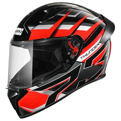Studds Thunder D6 Decor With Spoiler Black Red N4 - Biker.Store - www.biker.store