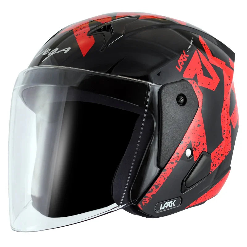 Vega Lark Victor Black Red Helmet - Biker.Store - www.biker.store