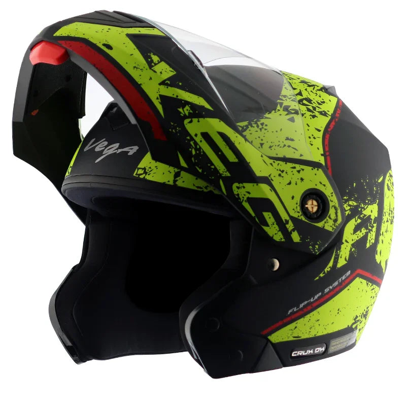 Vega Crux Dx Victor Dull Black Neon Yellow Helmet - Biker.Store - www.biker.store
