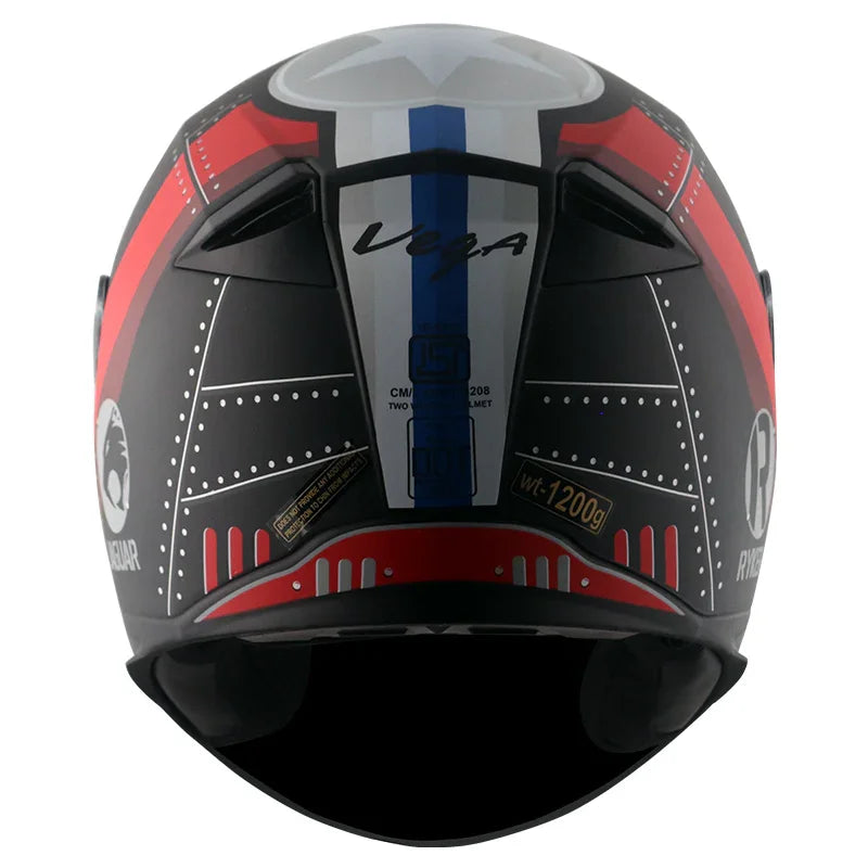 Vega Ryker D/V Wingman Dull Black Red Helmet - Biker.Store - www.biker.store