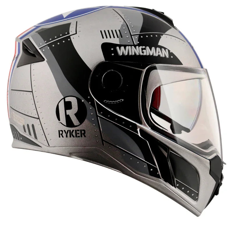 Vega Ryker D/V Wingman Dull Cool Grey Black Helmet - Biker.Store - www.biker.store