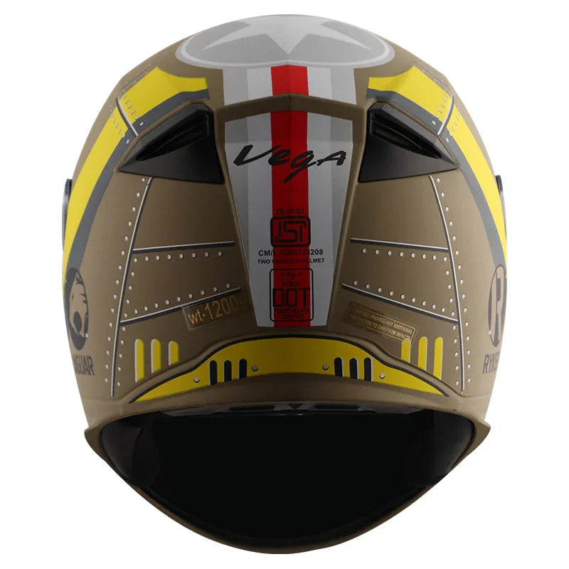 Vega Ryker D/V Wingman Dull Desert Storm Neon Yellow Helmet - Biker.Store - www.biker.store