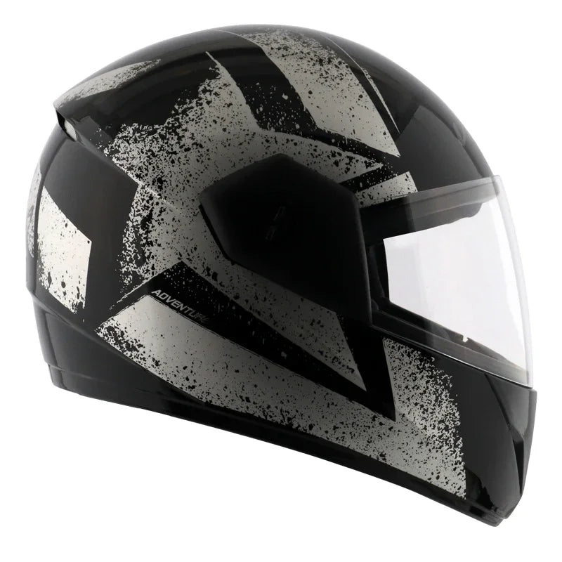 Vega Cliff Adventure Black Silver Helmet - Biker.Store - www.biker.store