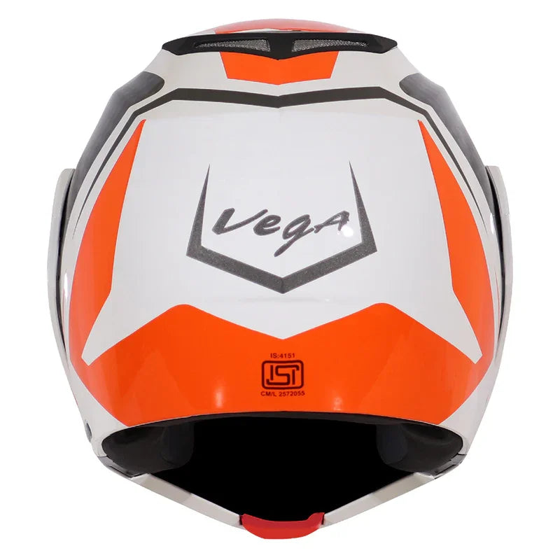 Vega Crux Dx Checks White Orange Helmet - Biker.Store - www.biker.store