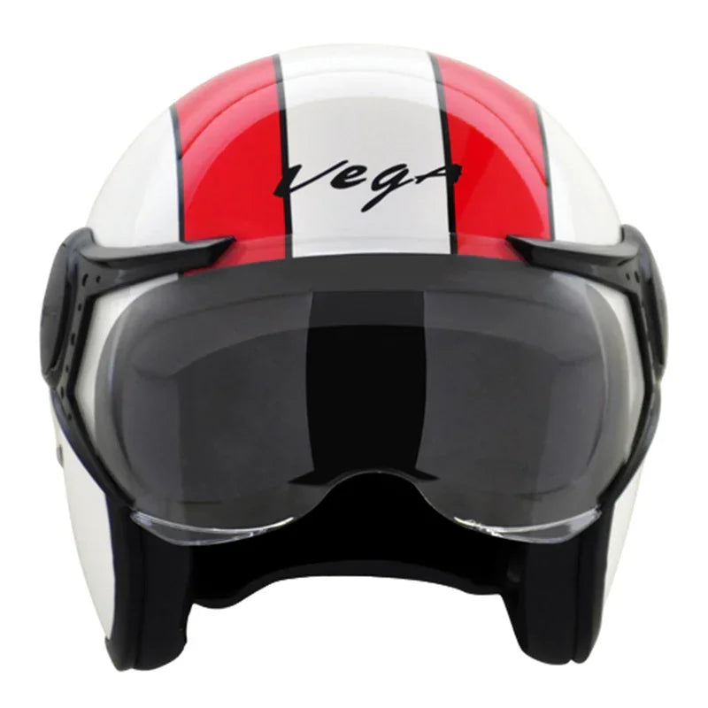 Vega Jet 777 W/Visor White Red Helmet - Biker.Store - www.biker.store