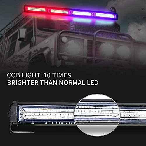 LED Red Blue Strobe Light Flasher Bar 24 inch Cob 42W LED Lights, Safety Flashing Red Blue Light Bars with Cigar Lighter for Bikes, Cars, Heavy Vehicles - Biker.Store - www.biker.store