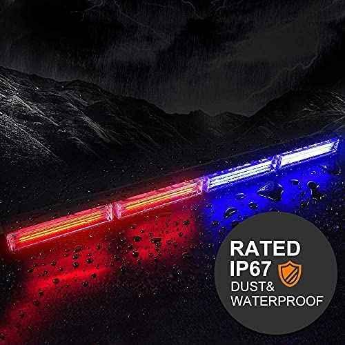 LED Red Blue Strobe Light Flasher Bar 24 inch Cob 42W LED Lights, Safety Flashing Red Blue Light Bars with Cigar Lighter for Bikes, Cars, Heavy Vehicles - Biker.Store - www.biker.store