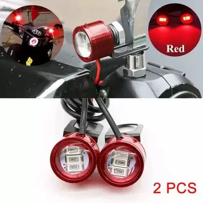 Red LED Eagle Eye Lamp DRL Strobe Light with Flashing Handle Light Red Universal for Motorcycle License Plate Light, Brake Light Motorbike, Truck, Car LED (12 V, 4 W) (Universal For Bike, Pack of 2) - Biker.Store - www.biker.store