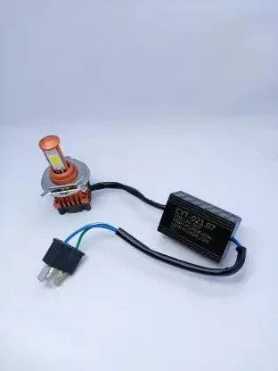 CYT High Brightness Front DC Power Headlight Bulb Universal For All Bikes, Motorcycle, Scooty (DC8V-48V, 40W) 3 Side H4 White LED Headlight with Cooling Fan Head lamp Conversion Kit | Type H4 - Biker.Store - www.biker.store