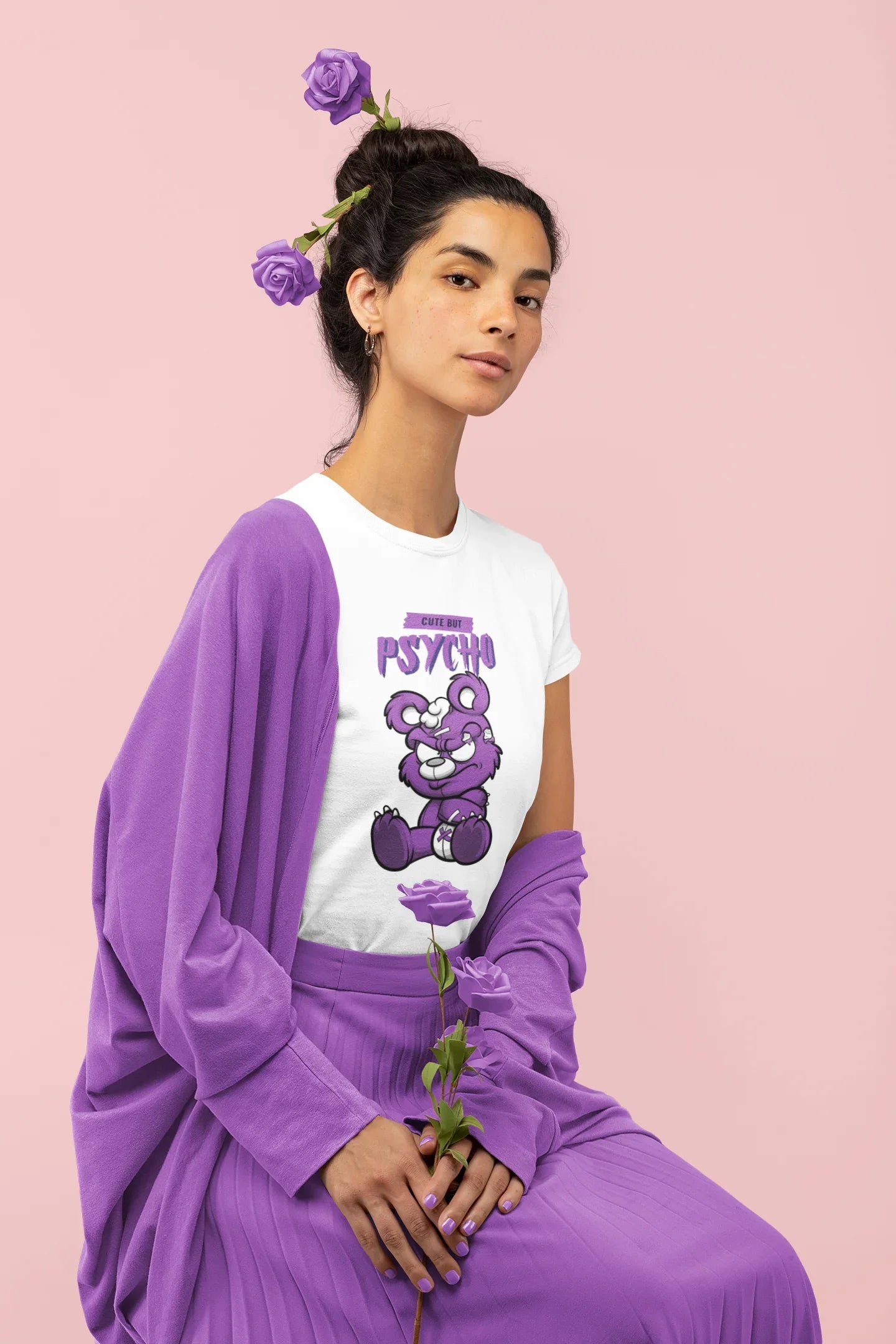 Cute But Psycho T-Shirt for Women | BIKERSTORE.IN - Biker.Store - www.biker.store