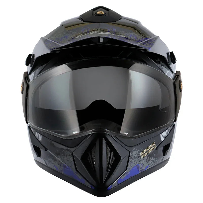 Vega Off Road D/V Gangster Black Blue Helmet - Biker.Store - www.biker.store
