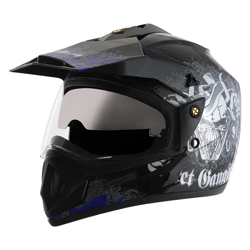 Vega Off Road D/V Gangster Black Blue Helmet - Biker.Store - www.biker.store