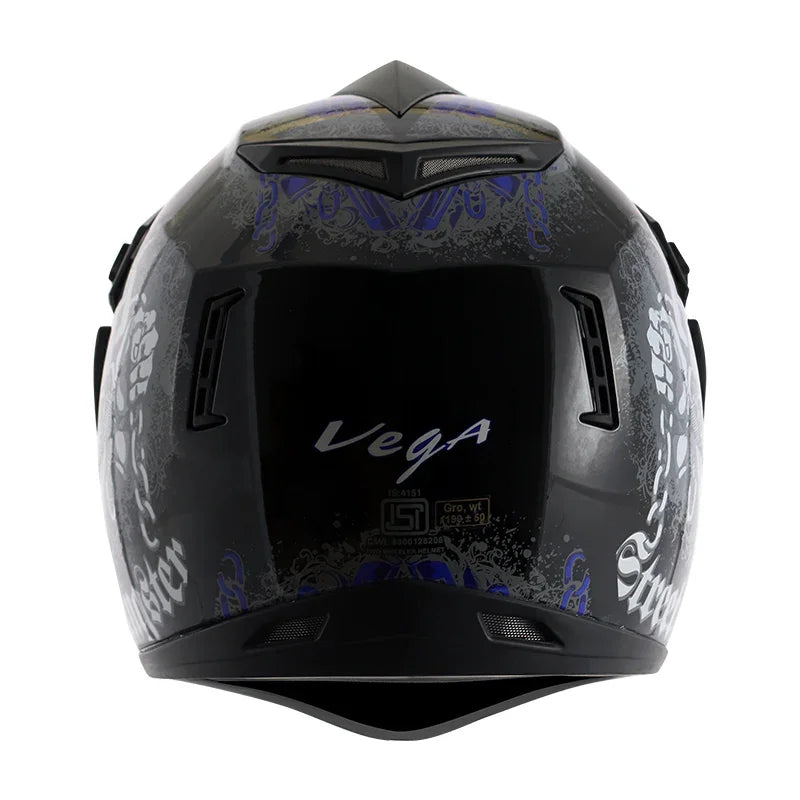 Vega Off Road D/V Gangster Black Blue Helmet - Biker.Store - www.biker.store