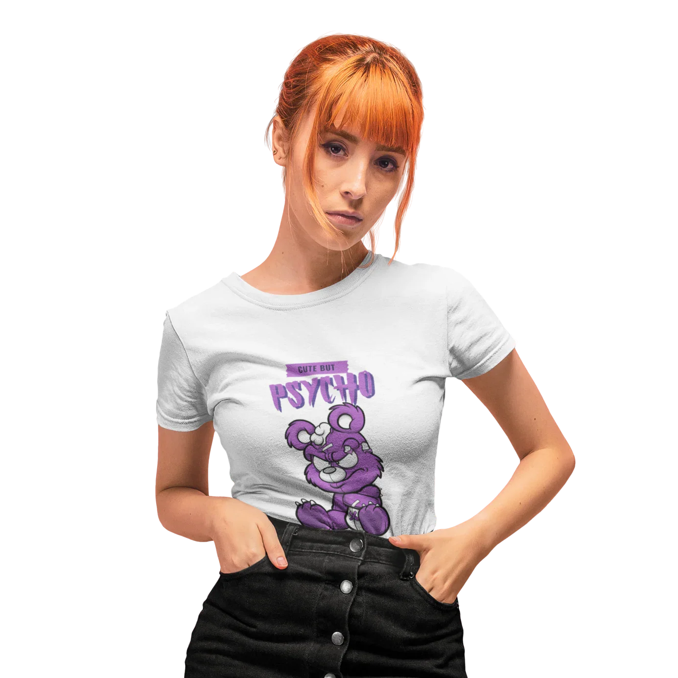Cute But Psycho T-Shirt for Women | BIKERSTORE.IN - Biker.Store - www.biker.store