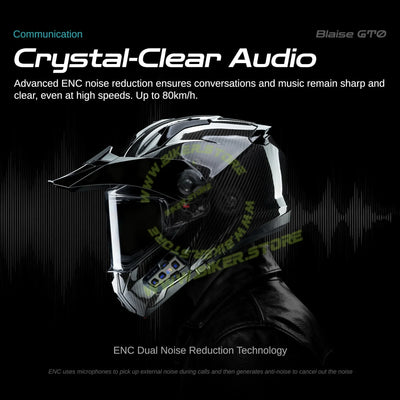 Blaise GT0 Motorcycle Helmet Bluetooth Headset – 1000mAh Battery, 30-Hour Talk Time & IPX6 Waterproof - Biker.Store - www.biker.store