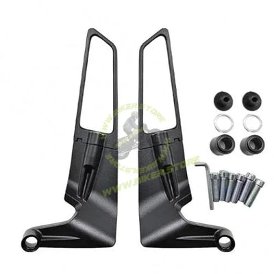 BIKERSTORE.IN Yoke Fitting Stealth Fin Mirror - Black Color ( Set of 2 pieces ) - Biker.Store - www.biker.store