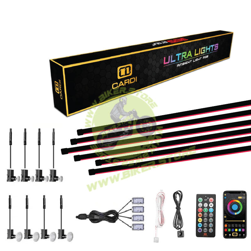 Cardi | K3 Plus 7th Gen, 18-in-1 | Ambient Smart LED Light Strip Kit for Interior Car Lighting | Universal Atmosphere Ambient Lighting Solution with App control - Biker.Store - www.biker.store