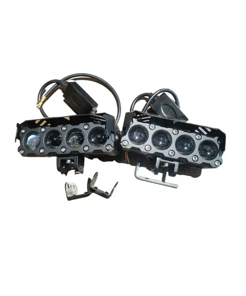 HJG Original Mega Drive 120W 4 Lens Dual Color White/Yellow LED Foglights (Set of 2) - Biker.Store - www.biker.store