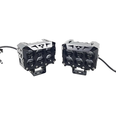 HJG ORIGINAL 180W 6 Future Lens MEGA DRIVE Fog Light For Bike/Car/Thar/Jeep ( Cool White, 90W each * 2 = 180W Total ) - Pack of 2 - Biker.Store - www.biker.store