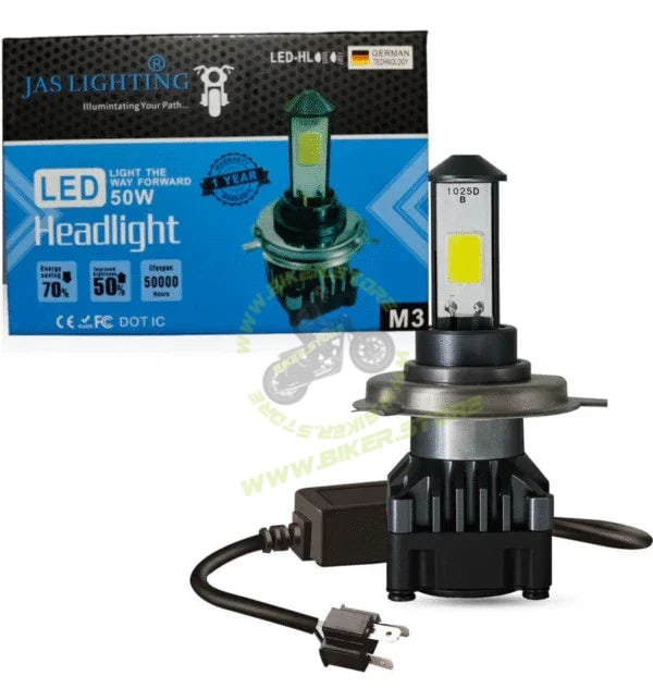JAS Lighting 50W H4 Headlight, Pack of 1 - Biker.Store - www.biker.store
