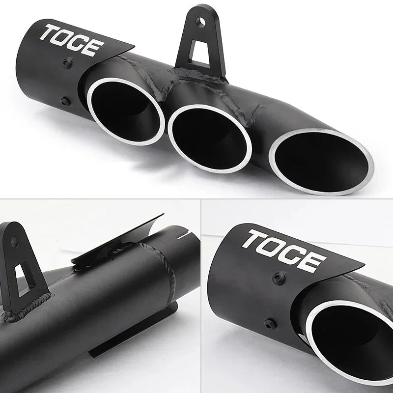 Motorcycle Three-outlet Exhaust Muffler Tail Pipe Tailpipe Tip Universal for pipe diameter 51mm/2inch Most Motorcycles CarString - Biker.Store - www.biker.store