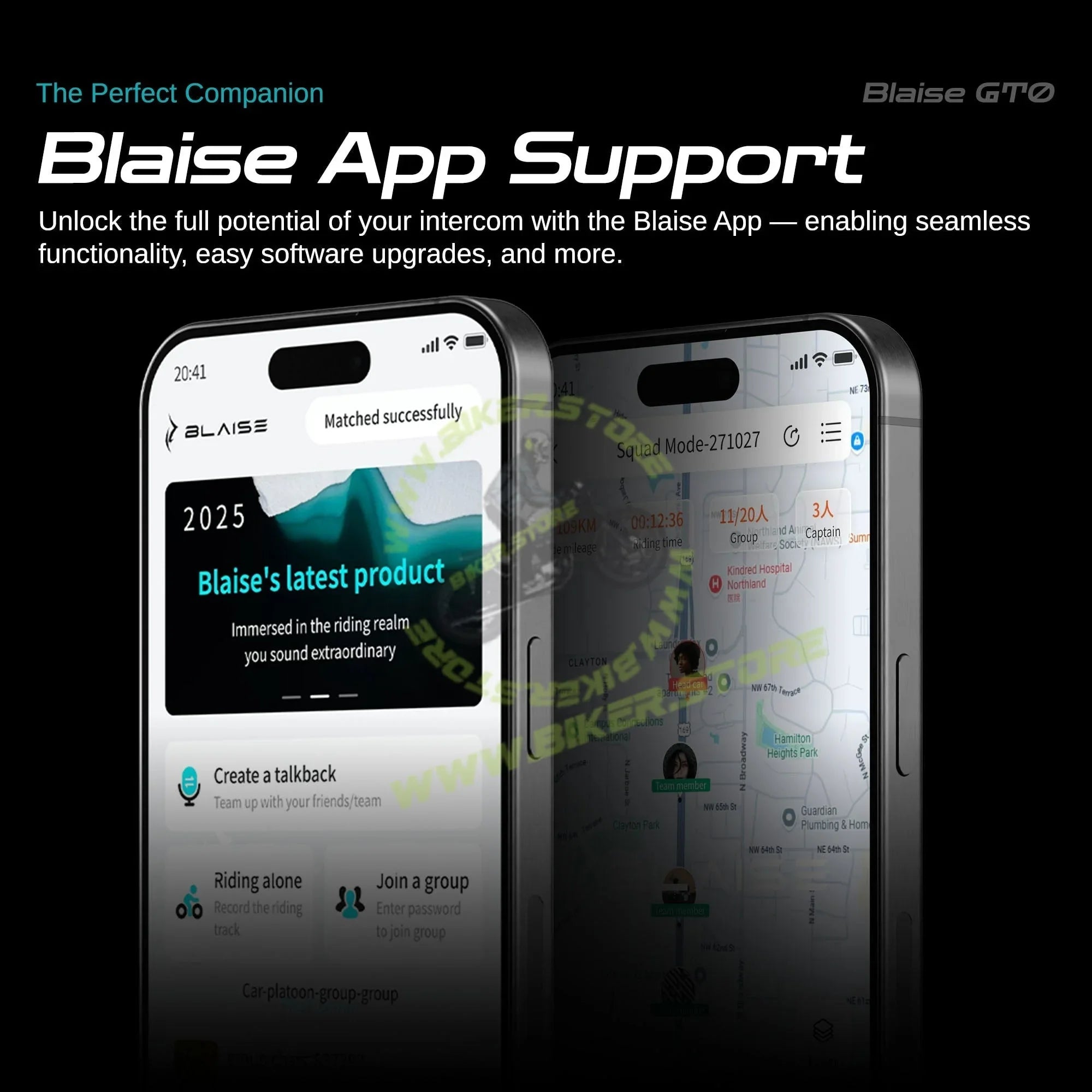 Blaise GT0 Motorcycle Helmet Bluetooth Headset – 1000mAh Battery, 30-Hour Talk Time & IPX6 Waterproof - Biker.Store - www.biker.store