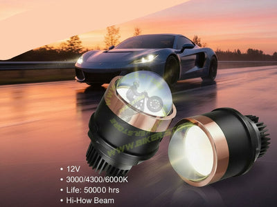 Ki Karry 3 inch 3 in 1 Projector Lens,Tri-Color Inbuilt Led Hi/Low Beam 3 Inch BI-Xenon Housing_41 Fog Lamp Car LED for Four Wheeler (12 V, 55 W) - Biker.Store - www.biker.store