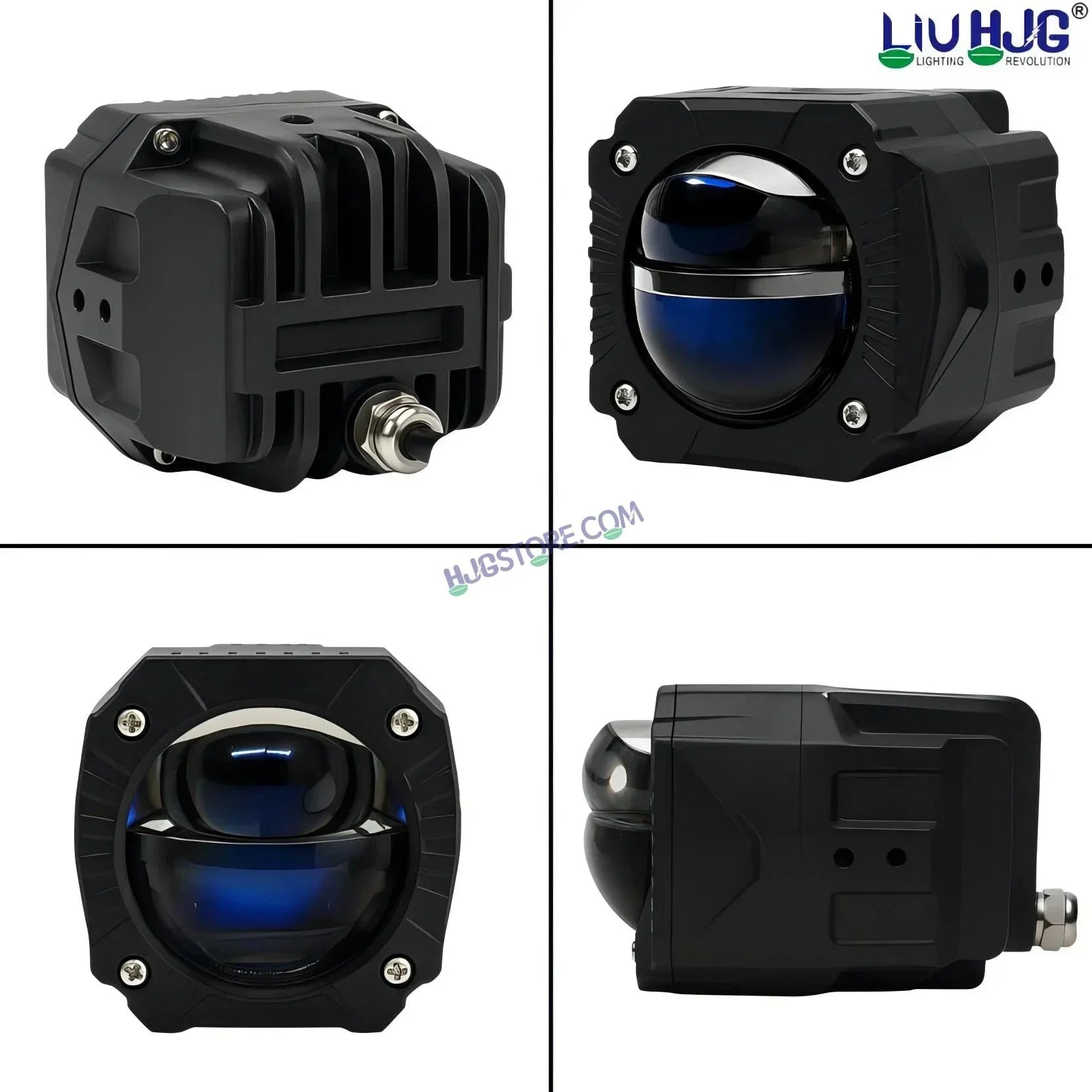 HJG Gorilla Fog Dual Lens 120W Gorilla Projector Foglight New Model with Power Adaptor Foglight Ultra Wide Dual Intensity LED Driving Fog Lights White/Yellow (2*60W = 120W Total) Universal For All Cars & Bikes LIU HJG Gorilla Projector Fog with Red DRL - Biker.Store - www.biker.store