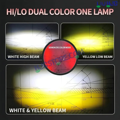 HJG Gorilla Fog with Wiring Harness Kit Combo Dual Lens 120W Gorilla Projector Foglight New Model with Wiring Foglight Ultra Wide Dual Intensity LED Driving Fog Lights White/Yellow 120W Universal For All Cars & Bikes LIU HJG Gorilla Foglight Combo Kit - Biker.Store - www.biker.store