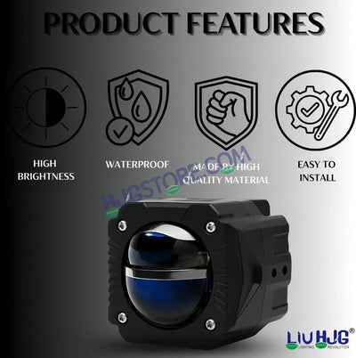 HJG Gorilla Fog with Wiring Harness Kit Combo Dual Lens 120W Gorilla Projector Foglight New Model with Wiring Foglight Ultra Wide Dual Intensity LED Driving Fog Lights White/Yellow 120W Universal For All Cars & Bikes LIU HJG Gorilla Foglight Combo Kit - Biker.Store - www.biker.store