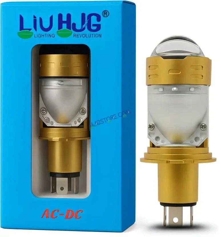 HJG RTD Lens H4 White/Yellow New Model Yellow Low White High RTD Lens Dual Projector Lens H4 LED Bulb 50W HJG Projector Light H4 LED RTD Lens with Fan Bulb 5000LM Dual Beam WY Hi/Lo Beam Headlight 12V/24V for Motorcycle/Car, Set of 1, White/Yellow Hi/Lo - Biker.Store - www.biker.store