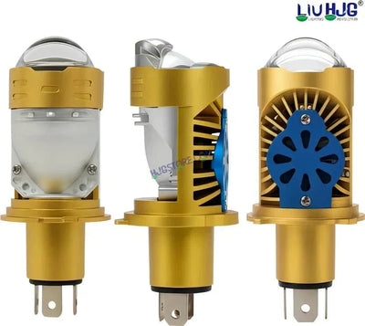 HJG RTD Lens H4 White/Yellow New Model Yellow Low White High RTD Lens Dual Projector Lens H4 LED Bulb 50W HJG Projector Light H4 LED RTD Lens with Fan Bulb 5000LM Dual Beam WY Hi/Lo Beam Headlight 12V/24V for Motorcycle/Car, Set of 1, White/Yellow Hi/Lo - Biker.Store - www.biker.store